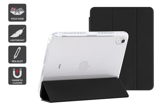 Slim Folio Stand Case for iPad (A16) 10th & 11th Gen (Black)