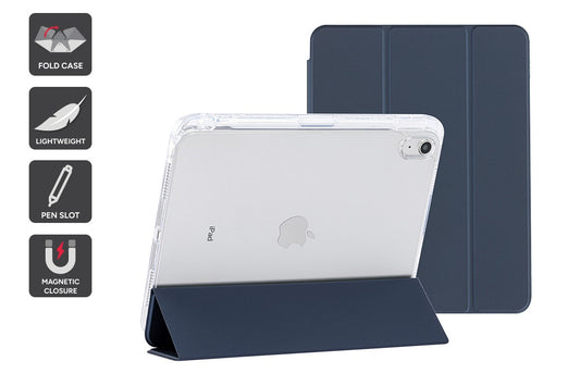 Slim Folio Stand Case for iPad (A16) 10th & 11th Gen (Navy)