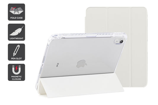 Slim Folio Stand Case for iPad (A16) 10th & 11th Gen (White)