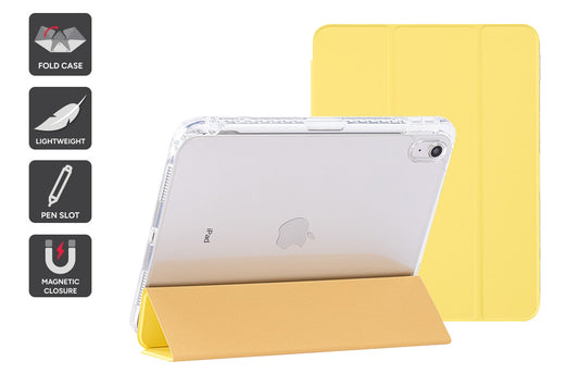 Slim Folio Stand Case for iPad (A16) 10th & 11th Gen (Yellow)