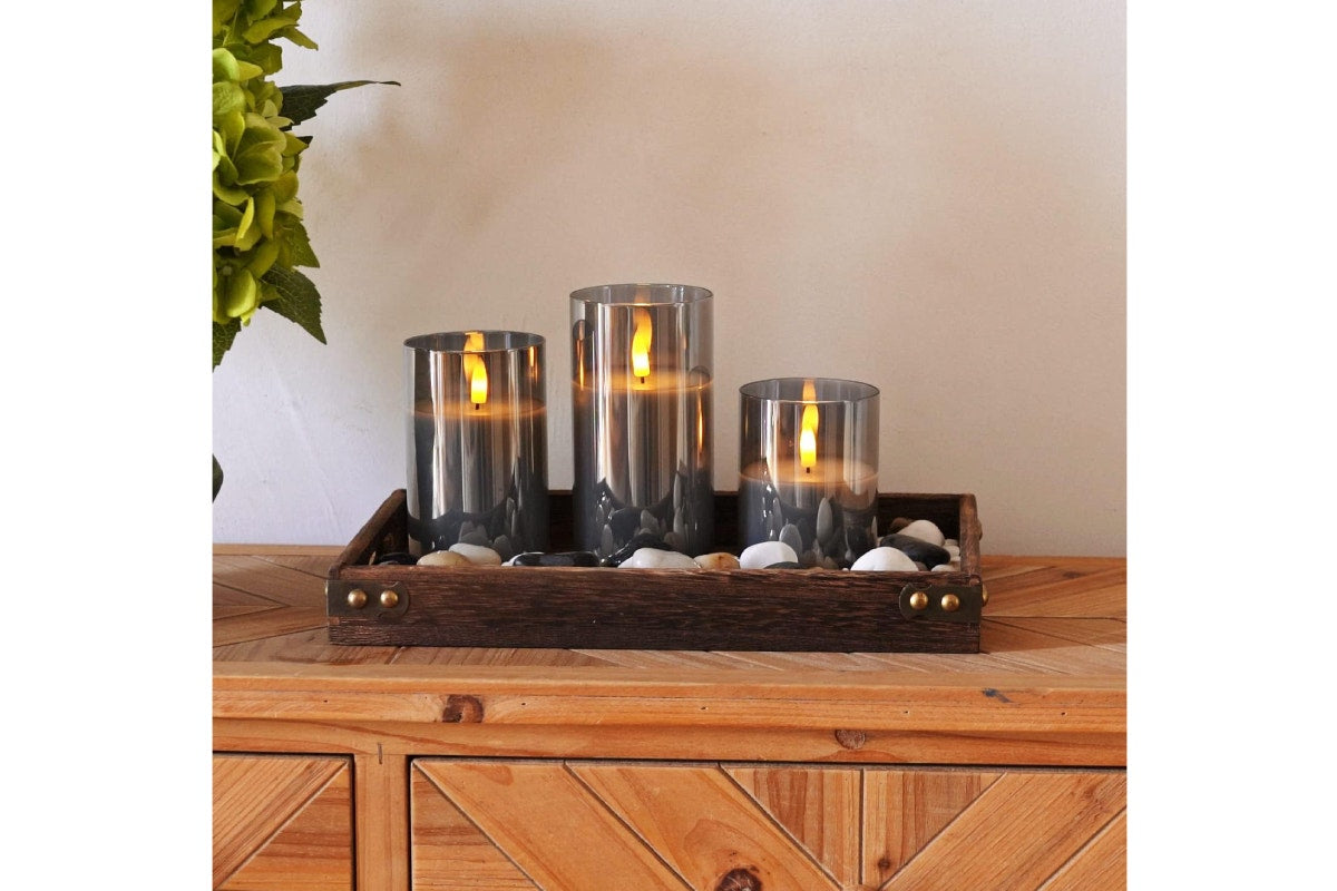 3 Piece LED Flameless Candle Set with Remote Control