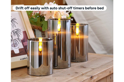 3 Piece LED Flameless Candle Set with Remote Control