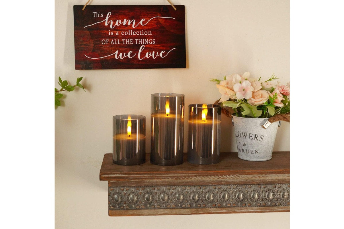 3 Piece LED Flameless Candle Set with Remote Control