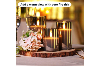 3 Piece LED Flameless Candle Set with Remote Control