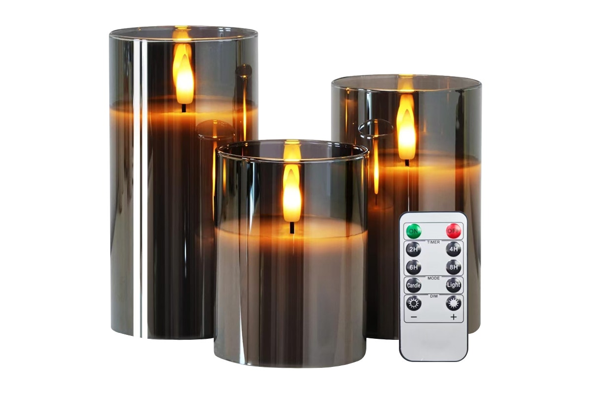 3 Piece LED Flameless Candle Set with Remote Control