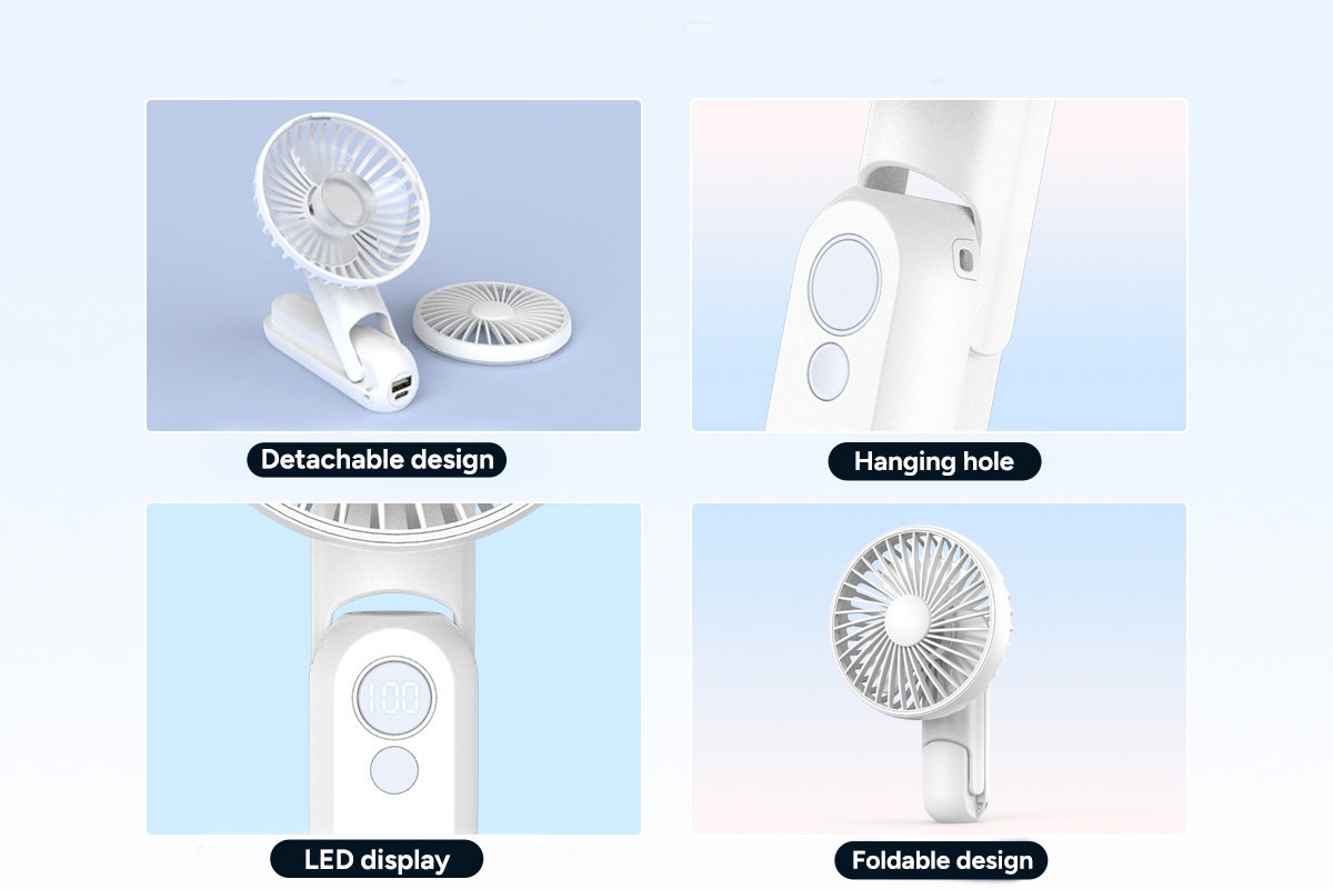 Foldable Handheld Fan with Power Bank