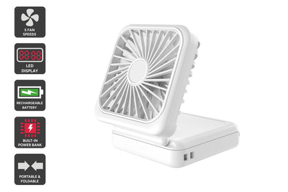 Foldable Mini Fan with Power Bank