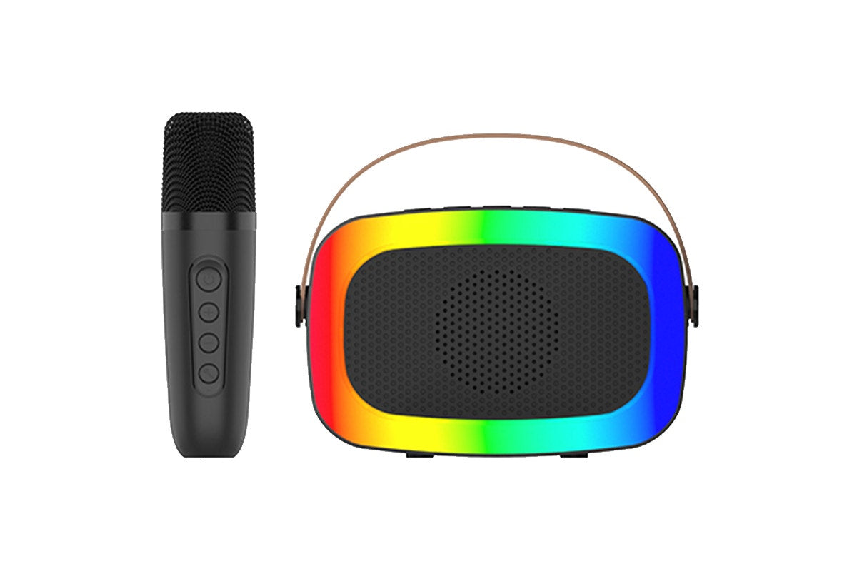 Mini Karaoke Machine with 2 Wireless Microphones (Black)