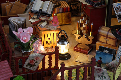 DIY Miniature Book Shop Kit with Music Box
