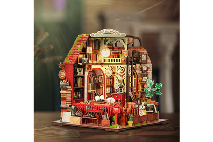 DIY Miniature Book Shop Kit with Music Box