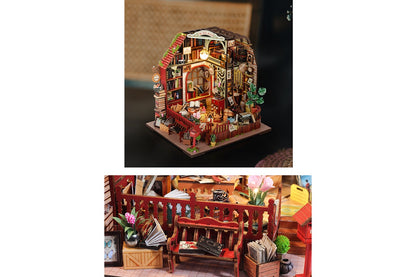 DIY Miniature Book Shop Kit with Music Box