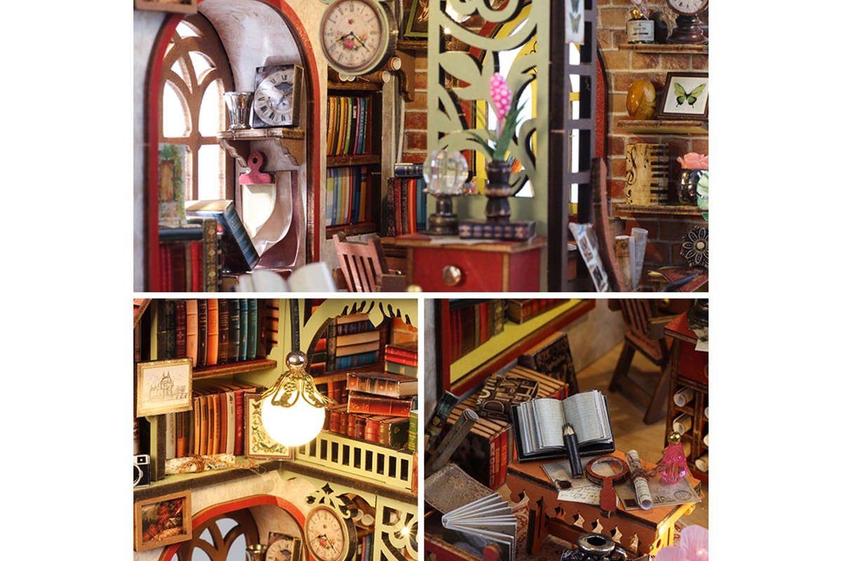 DIY Miniature Book Shop Kit with Music Box