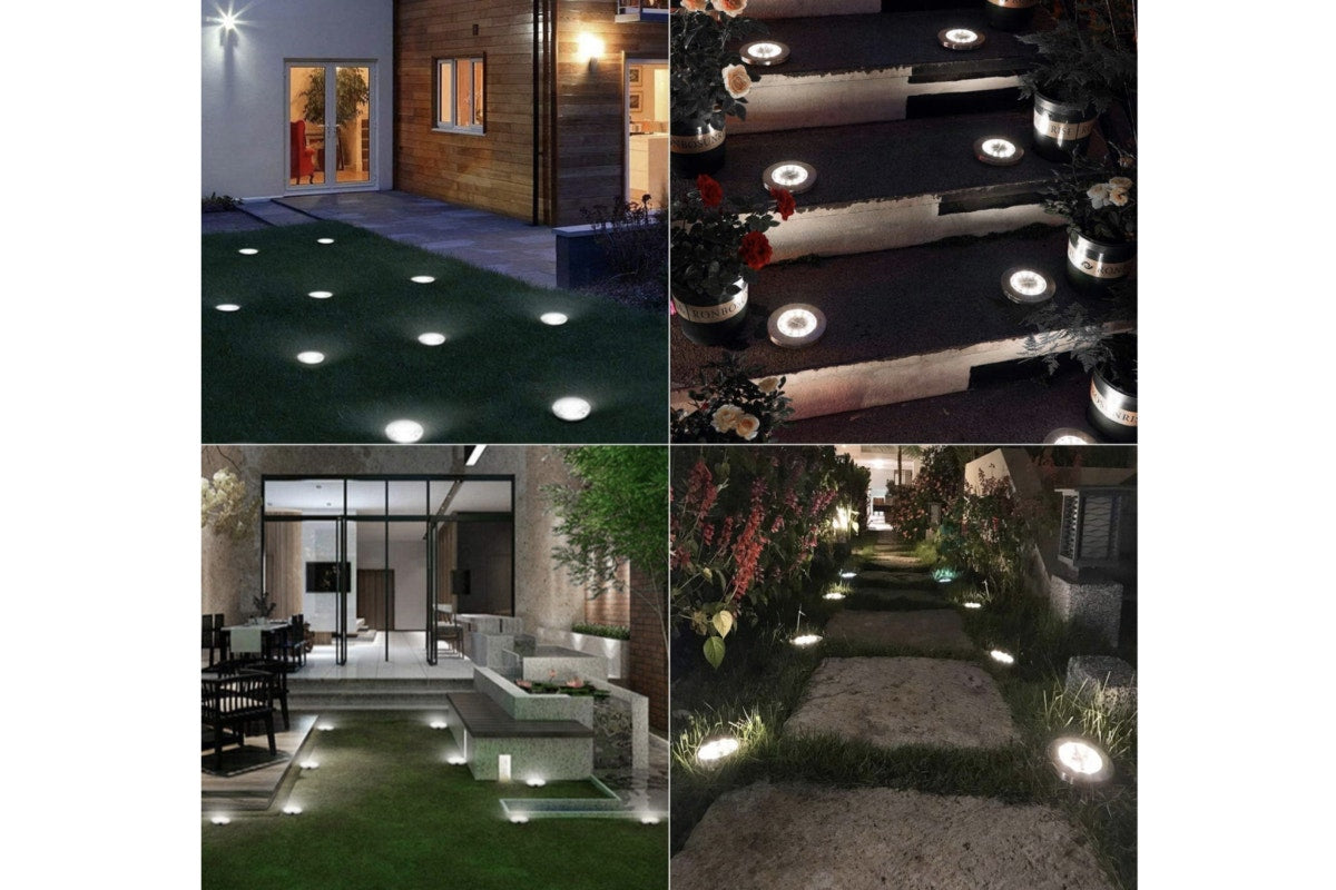 Solar Powered LED Garden Outdoor Path Lights - 12 Pack