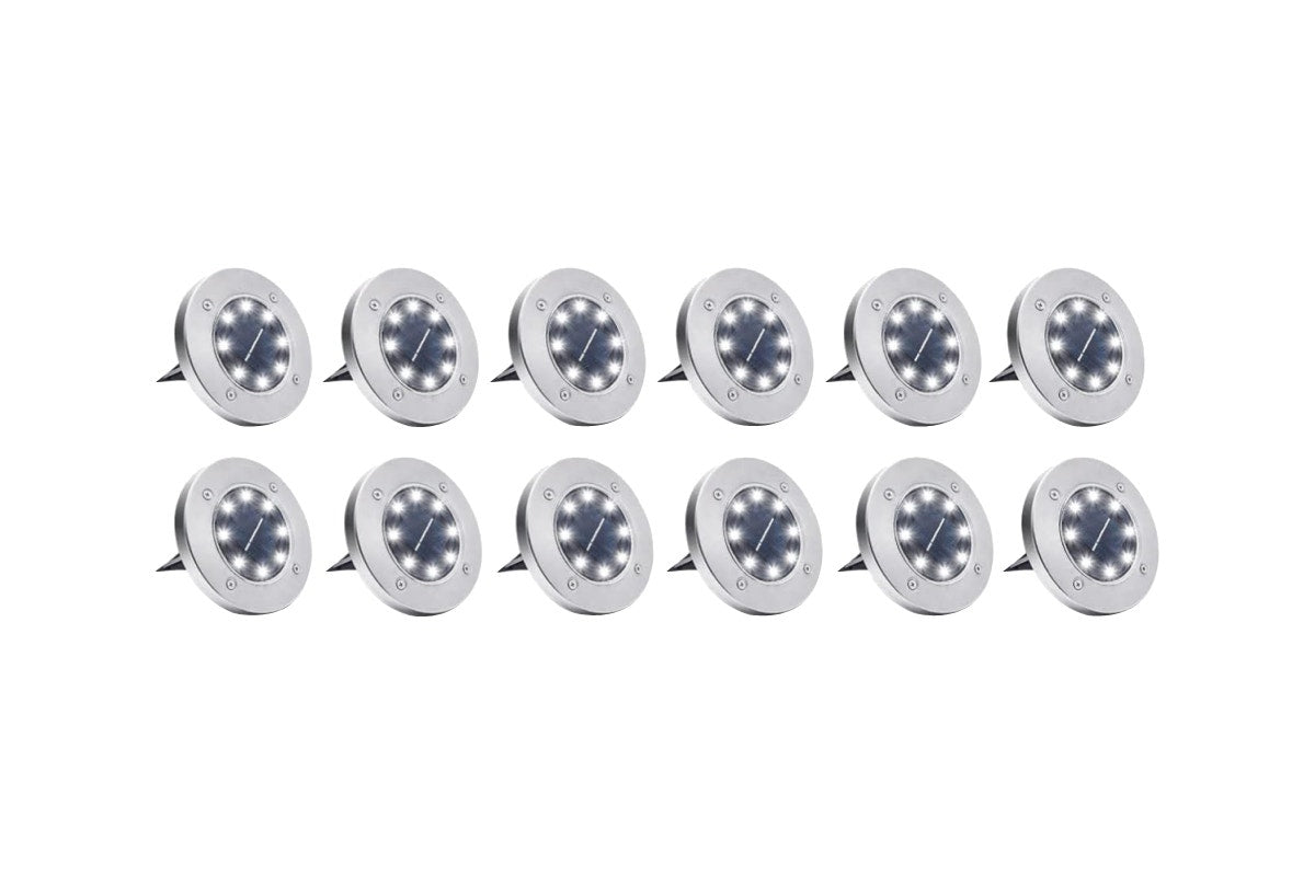 Solar Powered LED Garden Outdoor Path Lights - 12 Pack