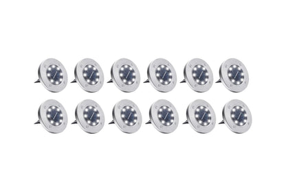 Solar Powered LED Garden Outdoor Path Lights - 12 Pack