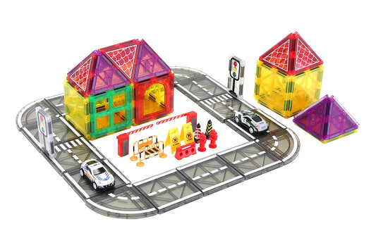 69 Piece Road Magnetic Tile Set