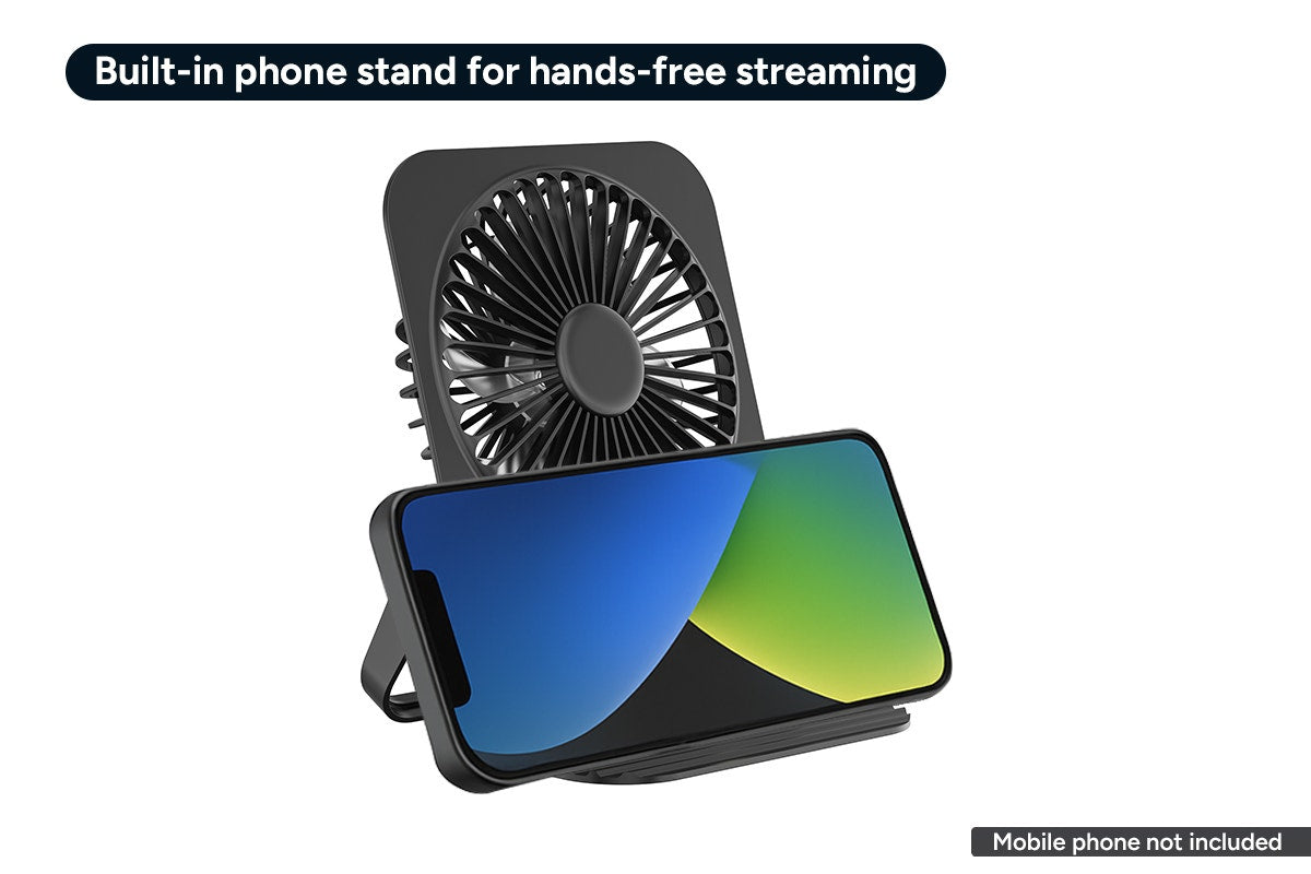 Mini Desktop Fan with Phone Stand