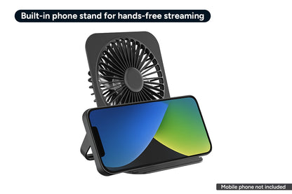 Mini Desktop Fan with Phone Stand