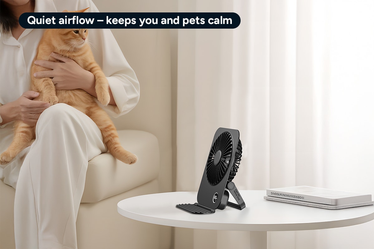 Mini Desktop Fan with Phone Stand
