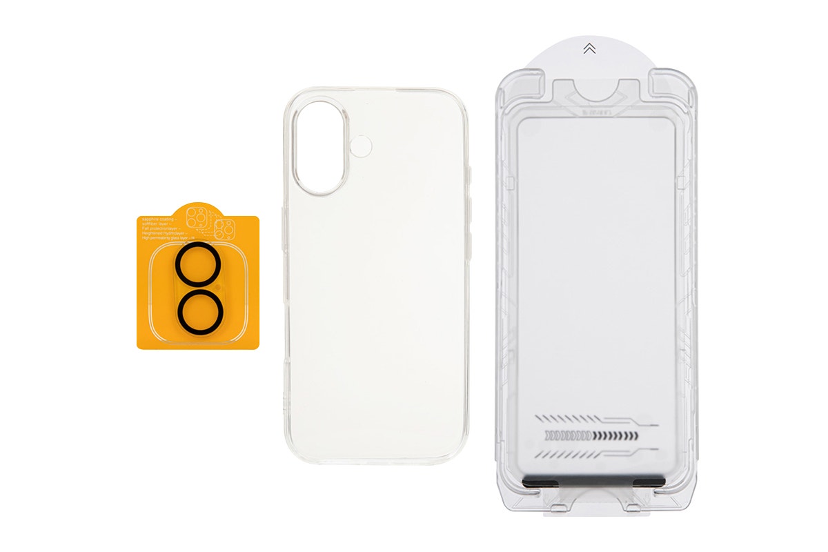 Ultimate 3-in-1 Protection Kit for iPhone 16 (Screen, Lens and Clear Case)