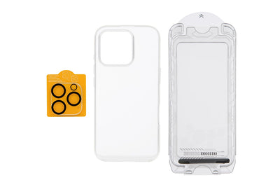 Ultimate 3-in-1 Protection Kit for iPhone 16 Pro Max Screen, Lens and Clear Case