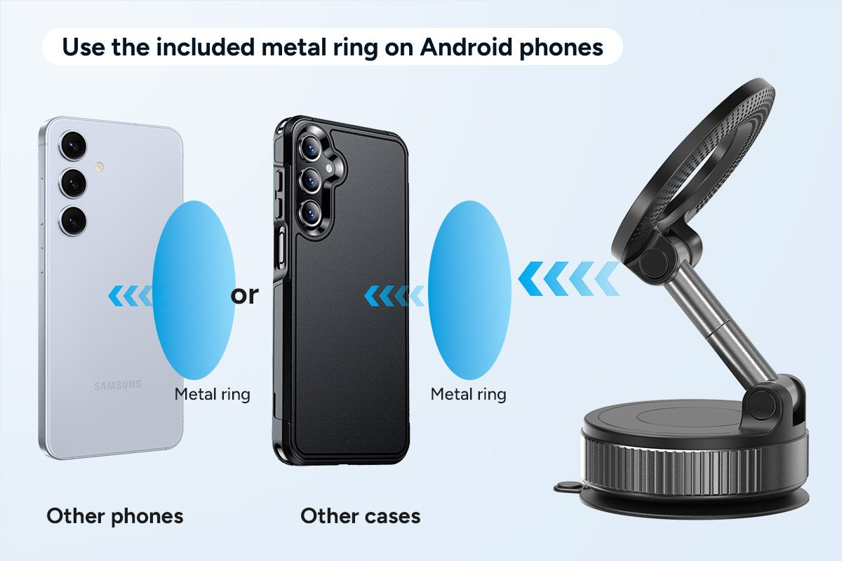 MagSafe Compatible Rotatable Vacuum Car Phone Holder (2 Pack)