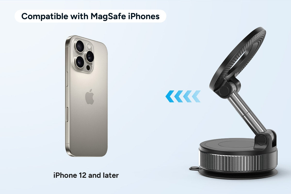 MagSafe Compatible Rotatable Vacuum Car Phone Holder (2 Pack)