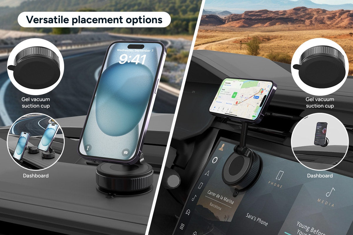 MagSafe Compatible Rotatable Vacuum Car Phone Holder (2 Pack)