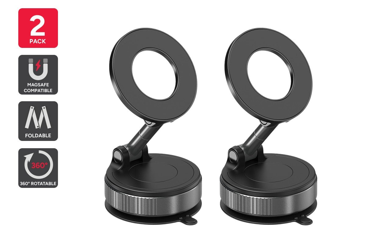 MagSafe Compatible Rotatable Vacuum Car Phone Holder (2 Pack)