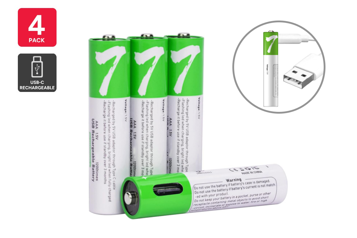 Rechargeable AAA Batteries (4 Pack)