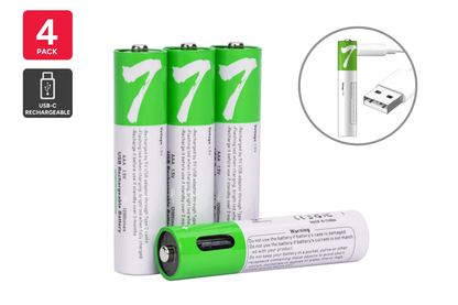 Rechargeable AAA Batteries (4 Pack)