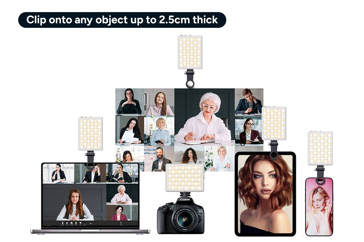 Portable 60 LED Rechargeable Selfie Light with Clip