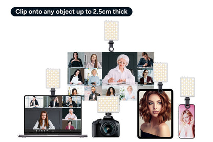 Portable 60 LED Rechargeable Selfie Light with Clip