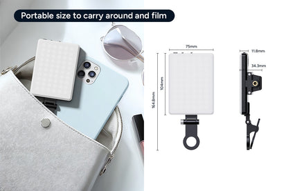 Portable 60 LED Rechargeable Selfie Light with Clip