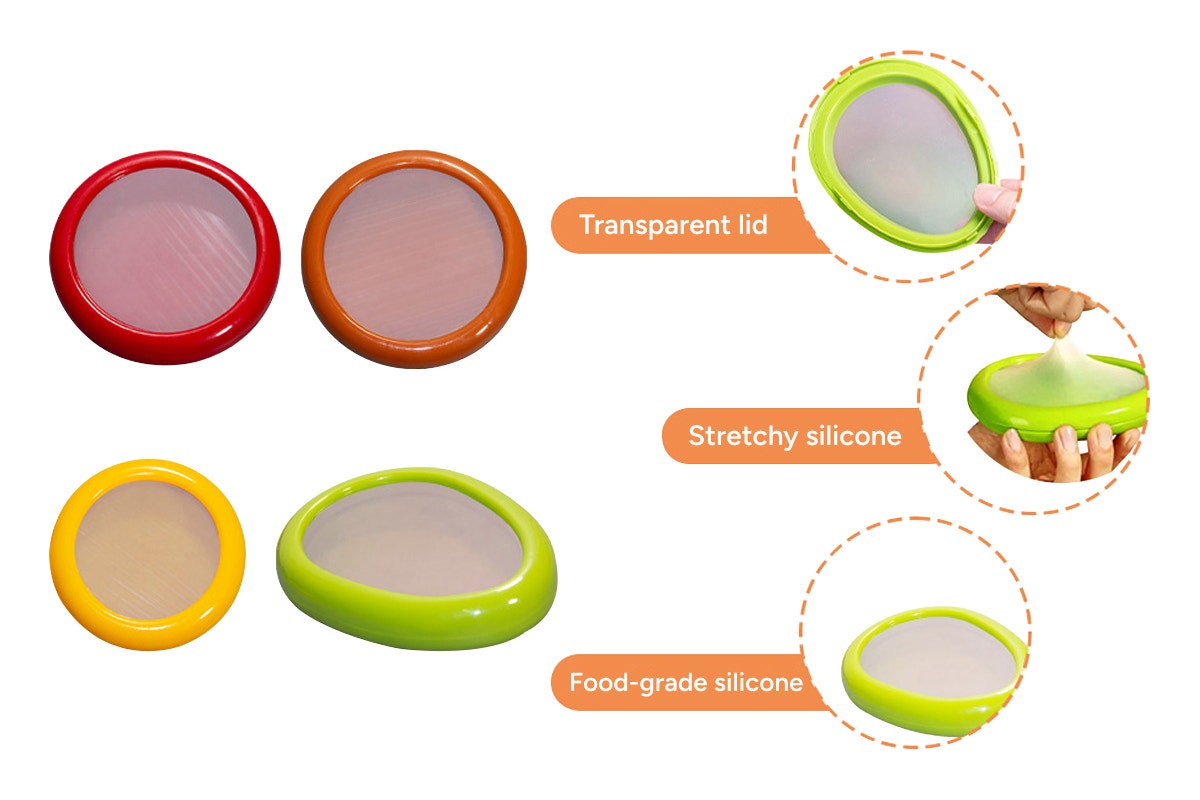 Set of 8 Silicone Fruit and Vegetable Storage Containers