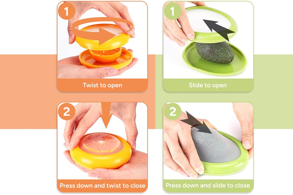 Set of 8 Silicone Fruit and Vegetable Storage Containers