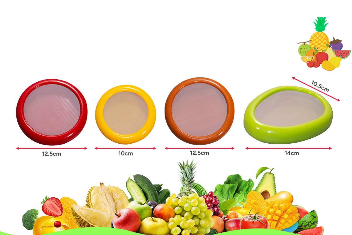 Set of 8 Silicone Fruit and Vegetable Storage Containers