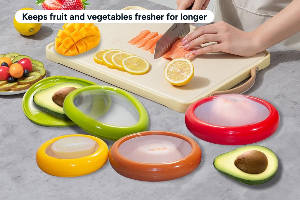 Set of 8 Silicone Fruit and Vegetable Storage Containers