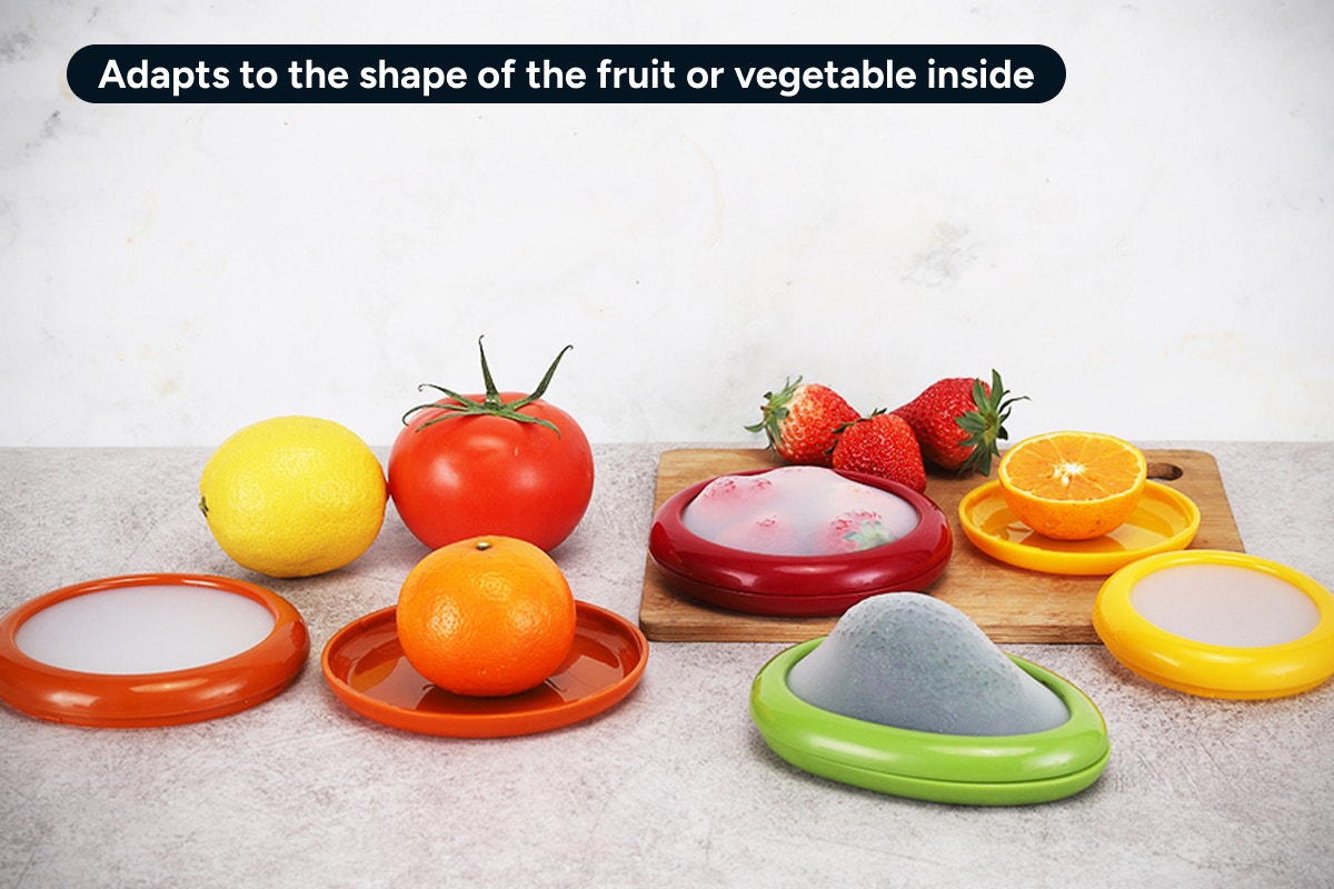 Set of 8 Silicone Fruit and Vegetable Storage Containers