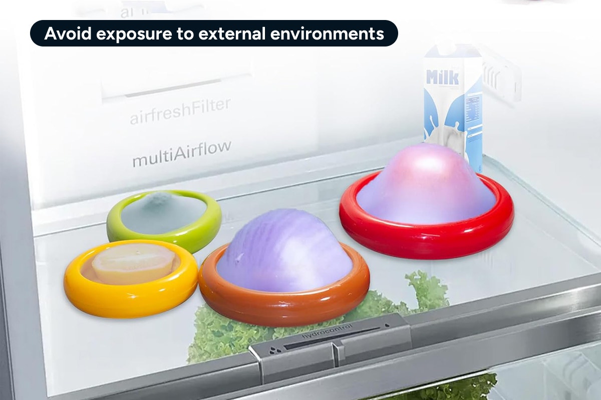 Set of 8 Silicone Fruit and Vegetable Storage Containers