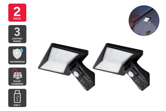 Slimline Solar Sensor Lights (2 Pack)
