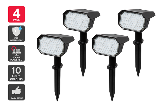RGB Solar Garden Spot Lights (4 Pack) - Auzzistore