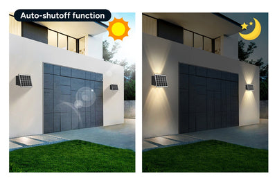Solar Square Outdoor Wall Lights - 4 Pack