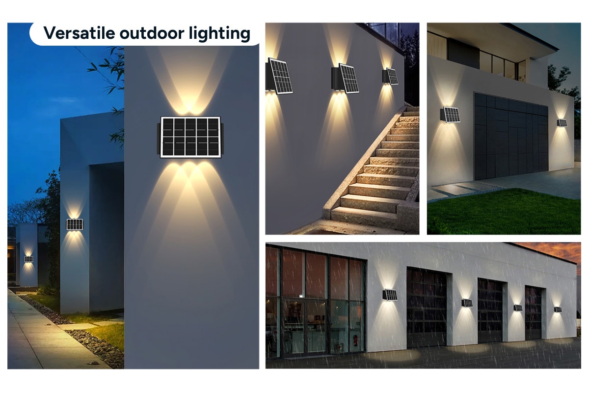 Solar Square Outdoor Wall Lights (4 Pack)