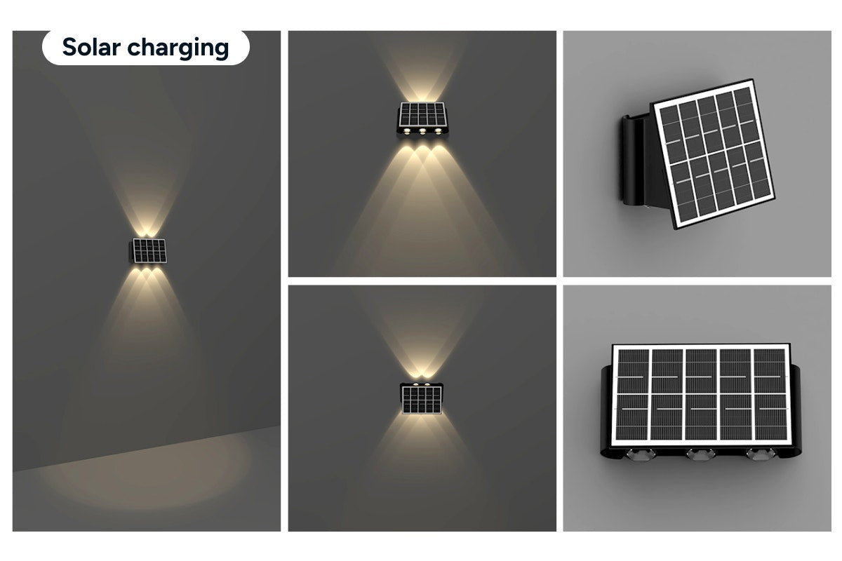 Solar Square Outdoor Wall Lights (4 Pack)