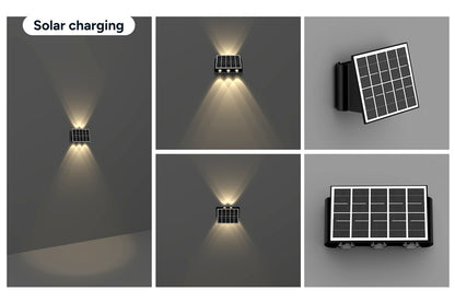 Solar Square Outdoor Wall Lights (4 Pack)