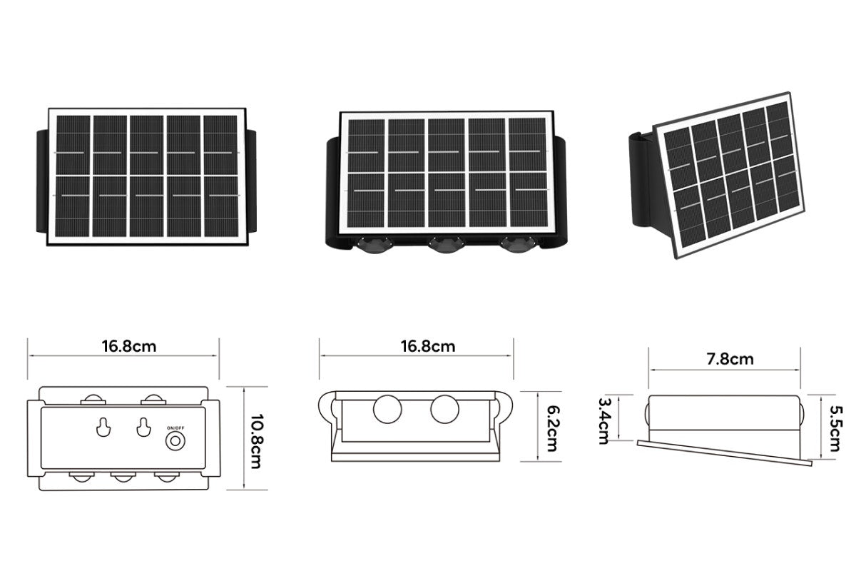 Solar Square Outdoor Wall Lights (4 Pack)