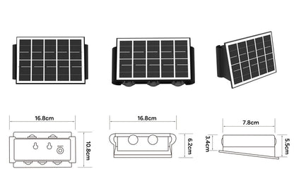 Solar Square Outdoor Wall Lights (4 Pack)