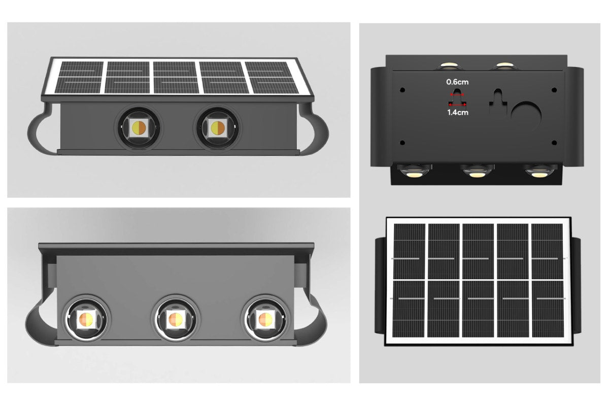 Solar Square Outdoor Wall Lights (4 Pack)