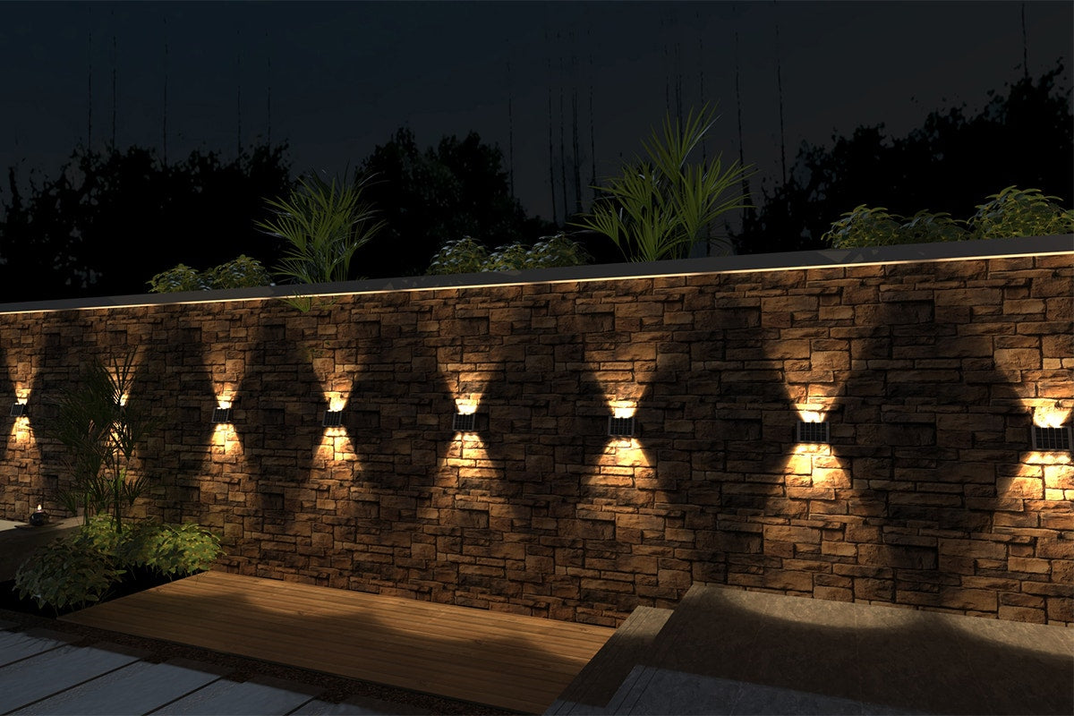 Solar Square Outdoor Wall Lights (4 Pack)